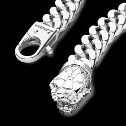 Bracciale a grumetta Zancan in argento con chiusura a testa di serpente.