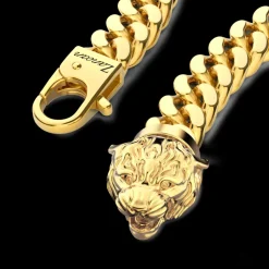 Bracciale a grumetta Zancan in argento con chiusura a testa di tigre.