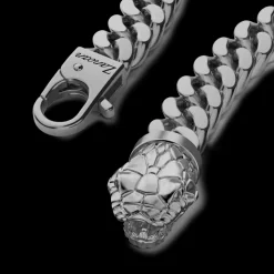 Bracciale a grumetta Zancan in argento con chiusura a testa di serpente.