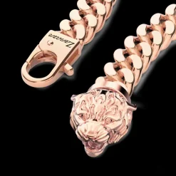 Bracciale a grumetta Zancan in argento con chiusura a testa di tigre.