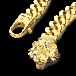 Bracciale a grumetta Zancan in argento con chiusura a testa di leone.
