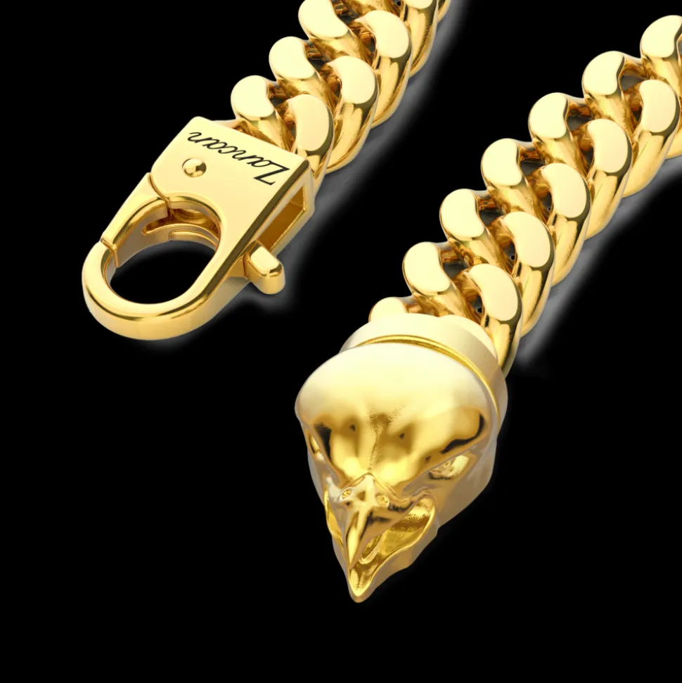 Bracciale a grumetta Zancan in argento con chiusura a testa d'aquila.
