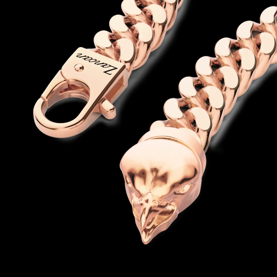 Bracciale a grumetta Zancan in argento con chiusura a testa d'aquila.