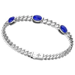 Bracciale a grumette Zancan in argento con pietre lapis.