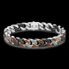 Bracciale a grumette Zanca in argento e ceramica con maglie smaltate.