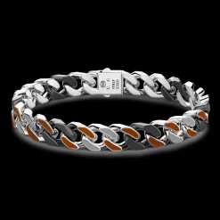 Bracciale a grumette Zanca in argento e ceramica con maglie smaltate.