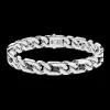 Bracciale a grumette Zanca in argento con pietre nere.