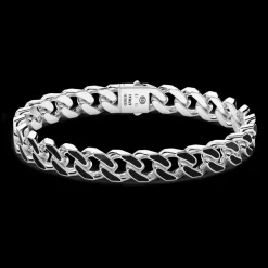 Bracciale a grumette Zanca in argento con smalto nero.