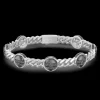 Bracciale a grumette Zancan in argento con teschi.
