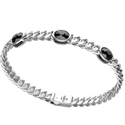 Bracciale a grumette Zancan in argento con pietre onice.