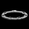 Bracciale a grumette Zancan in argento con pietre nere.
