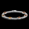 Bracciale a grumette Zancan in argento con pietre occhio di tigre.