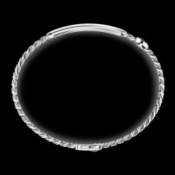 Bracciale a grumette Zancan in argento con targa e  pietre lapis.