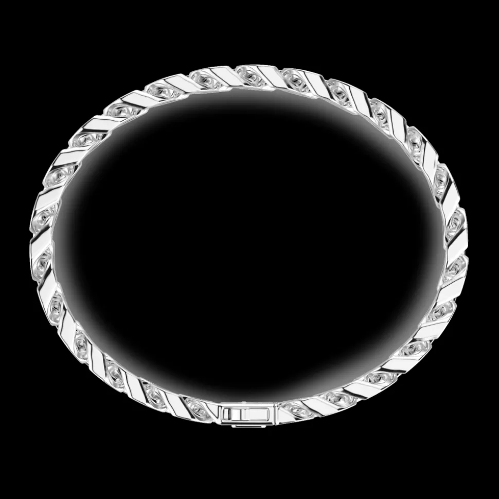 Bracciale a grumette Zanca in argento con smalto nero.