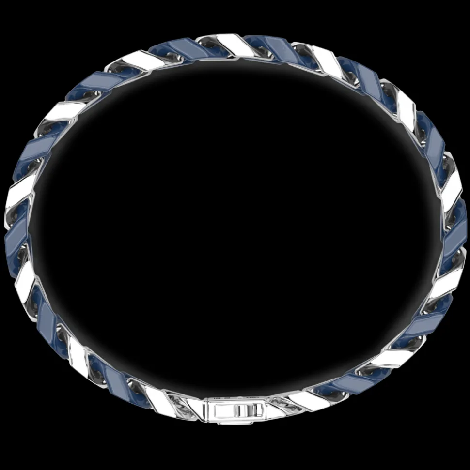 Bracciale a grumette Zanca in argento e ceramica.