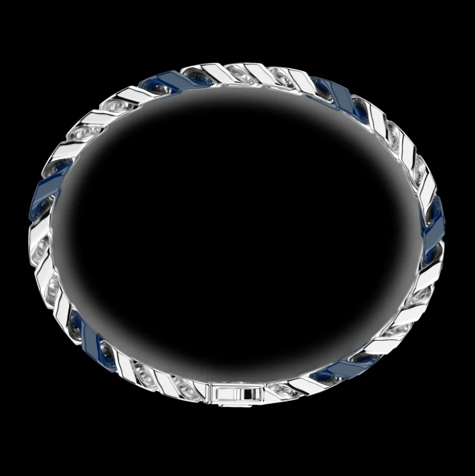 Bracciale a grumette Zanca in argento e ceramica con maglie smaltate.