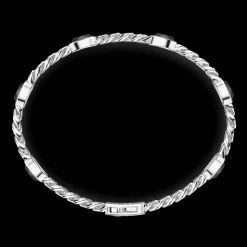 Bracciale a grumette Zancan in argento con pietre nere.