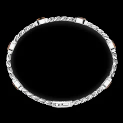 Bracciale a grumette Zancan in argento con pietre occhio di tigre.