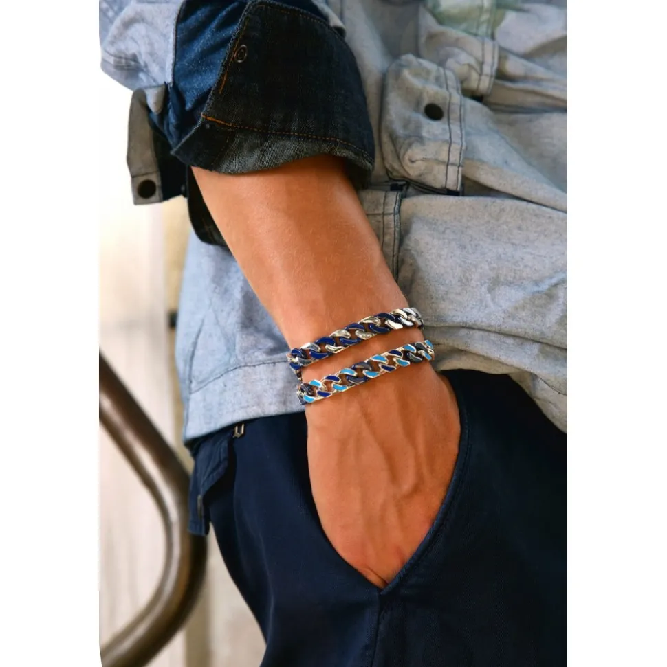 Bracciale a grumette Zanca in argento e ceramica.