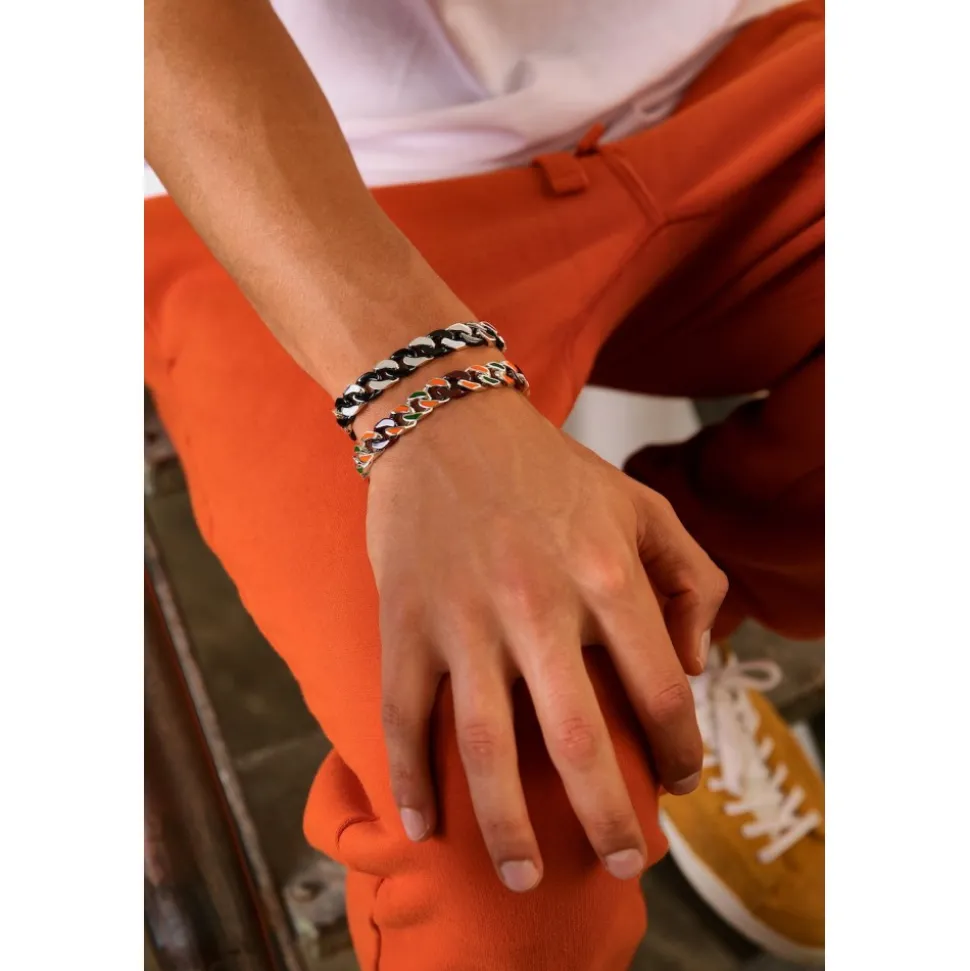Bracciale a grumette Zanca in argento e ceramica.