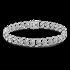 Bracciale grumetta Zancan in argento con finitura striata.