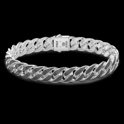 Bracciale grumetta Zancan in argento con finitura striata in colore nero.