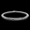 Bracciale grumetta Zancan in argento con targa e pietra nera.