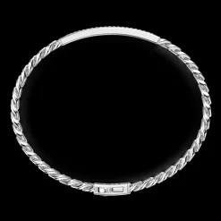 Bracciale grumetta Zancan in argento con pietre nere.
