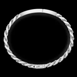 Bracciale grumetta Zancan in argento con pietre nere.