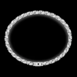 Bracciale grumetta Zancan in argento con finitura striata in colore nero.