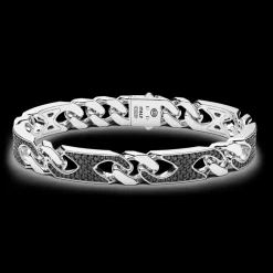 Bracciale grumette Zancan in argento con pietre.