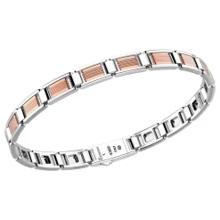 Bracciale solo maglia Zancan in oro rosa 18k ed argento.