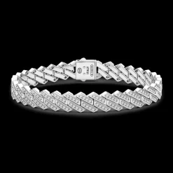 Bracciale solo maglia Zancan in argento con pietre.