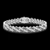 Bracciale solo maglia Zancan in argento con pietre nere.