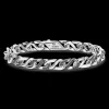 Bracciale solo maglia Zancan in argento con pietre nere.