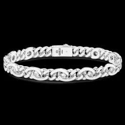 Bracciale solo maglia Zancan in argento con pietre.