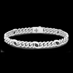 Bracciale solo maglia Zancan in argento con pietre naturali.