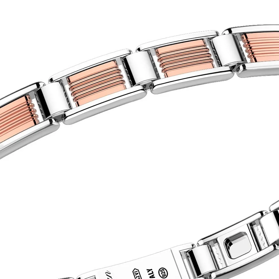 Bracciale solo maglia Zancan in oro rosa 18k ed argento.