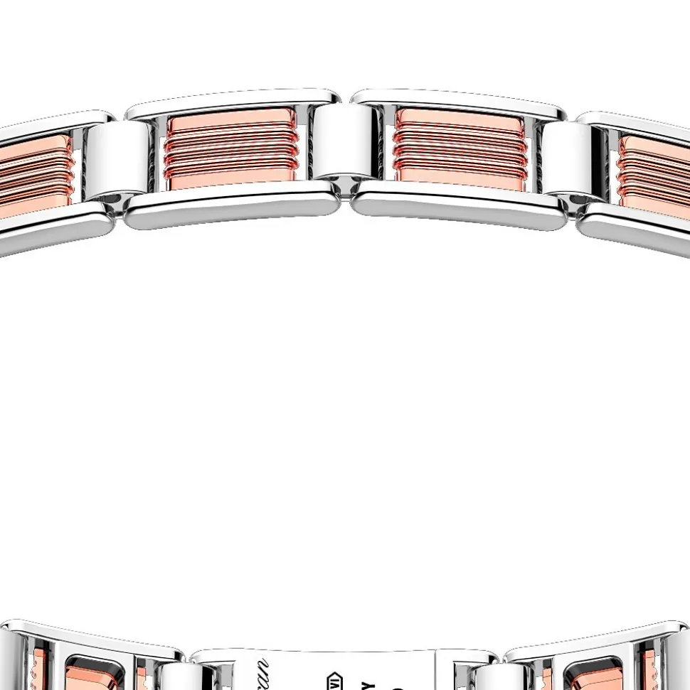 Bracciale solo maglia Zancan in oro rosa 18k ed argento.