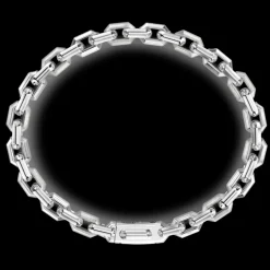 Bracciale solo maglia Zancan in argento con pietre nere.