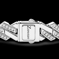 Bracciale solo maglia Zancan in argento con pietre.