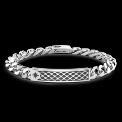 Bracciale Zancan a grumette in argento con targa.
