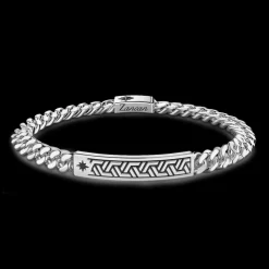 Bracciale Zancan a grumette in argento con targa.