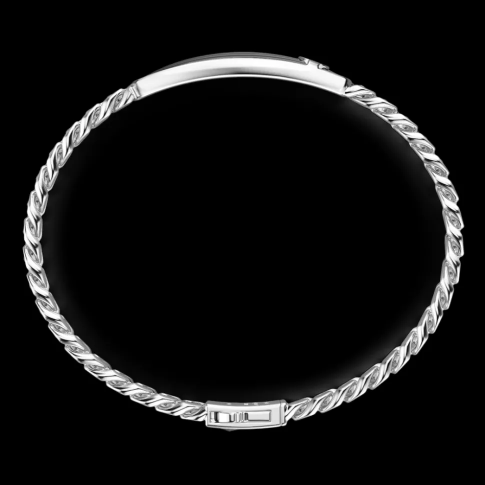 Bracciale Zancan a grumette in argento con targa.