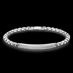 Bracciale Zancan a maglia venezia in argento con targa.