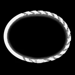 Bracciale Zancan a schiava rigida e grumette morbida in argento con pietre.