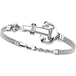 Bracciale Zancan con ancora in argento e pietre.