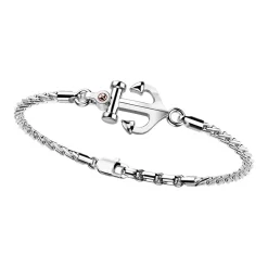 Bracciale Zancan con ancora in argento e vite in oro rosa.