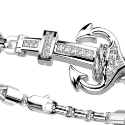 Bracciale Zancan con ancora in argento e pietre.