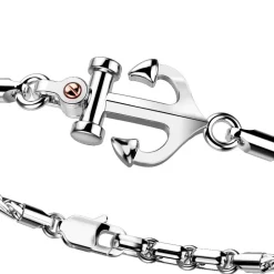Bracciale Zancan con ancora in argento e vite in oro rosa.